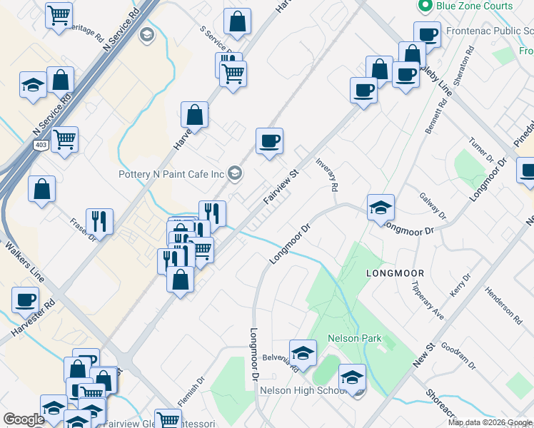 map of restaurants, bars, coffee shops, grocery stores, and more near 623 Maude Common in Burlington
