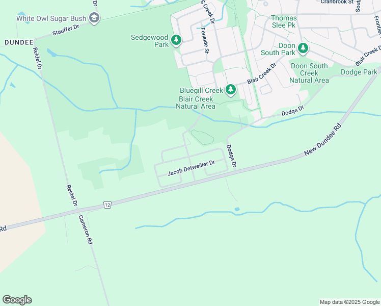 map of restaurants, bars, coffee shops, grocery stores, and more near 3 Wild Chicory Street in Kitchener