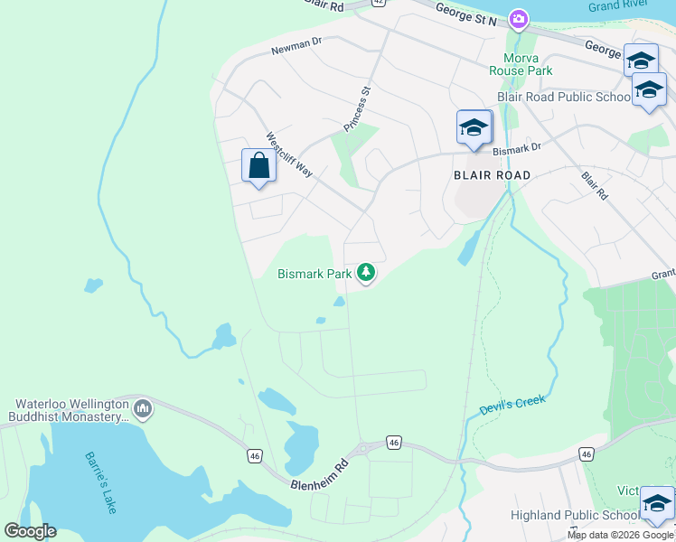 map of restaurants, bars, coffee shops, grocery stores, and more near 273 Bismark Drive in Cambridge