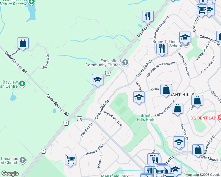 map of restaurants, bars, coffee shops, grocery stores, and more near 2450 Overton Drive in Burlington
