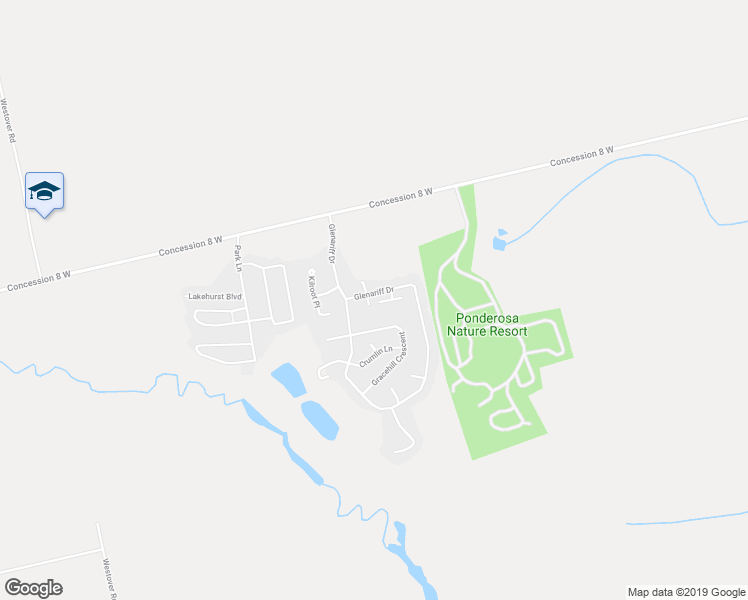 map of restaurants, bars, coffee shops, grocery stores, and more near 154 Gracehill Crescent in Hamilton