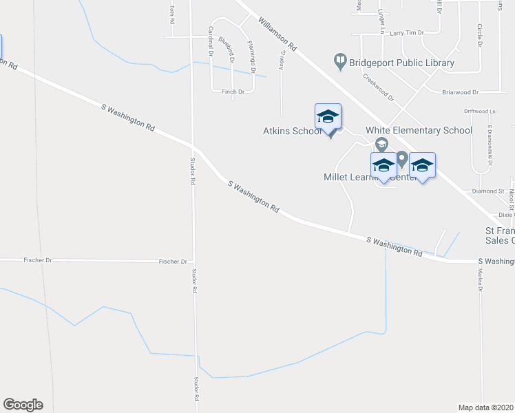 map of restaurants, bars, coffee shops, grocery stores, and more near 4866 South Washington Road in Saginaw