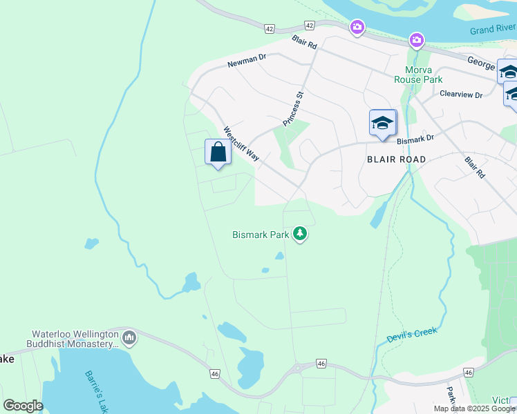 map of restaurants, bars, coffee shops, grocery stores, and more near 288 Bismark Drive in Cambridge