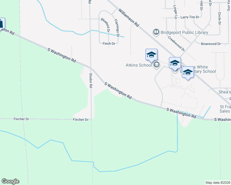 map of restaurants, bars, coffee shops, grocery stores, and more near 4865 South Washington Road in Saginaw