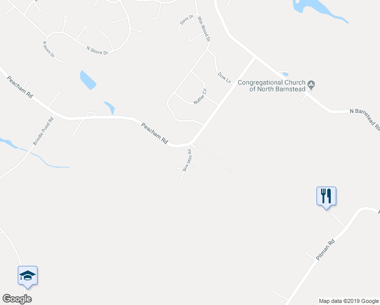 map of restaurants, bars, coffee shops, grocery stores, and more near 10 Bow Mills Road in Barnstead