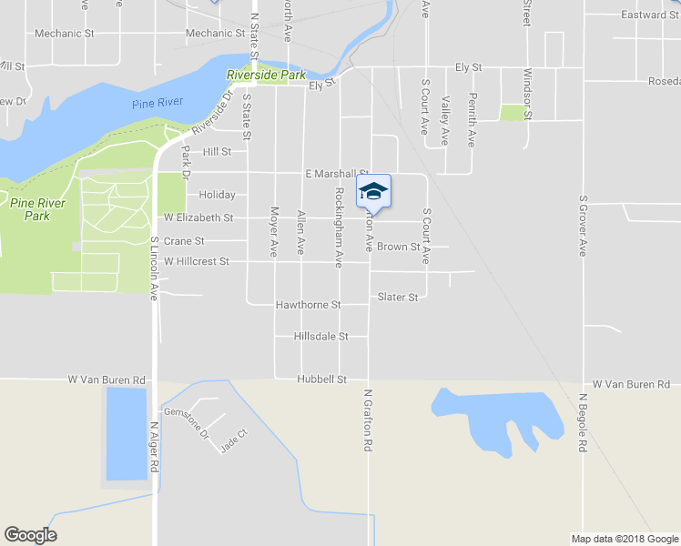 map of restaurants, bars, coffee shops, grocery stores, and more near 525 Rockingham Avenue in Alma