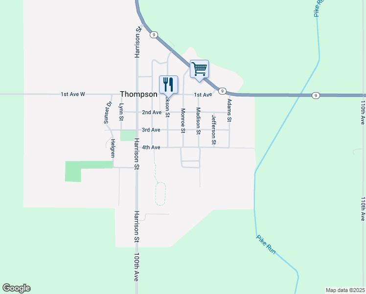 map of restaurants, bars, coffee shops, grocery stores, and more near 401 4th Avenue in Thompson