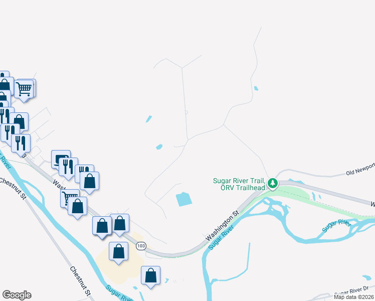 map of restaurants, bars, coffee shops, grocery stores, and more near 116 Roberts Hill Road in Claremont