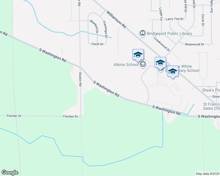 map of restaurants, bars, coffee shops, grocery stores, and more near 4865 South Washington Road in Saginaw