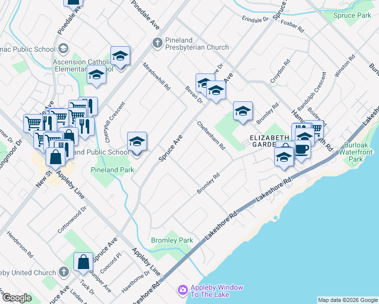 map of restaurants, bars, coffee shops, grocery stores, and more near in Burlington