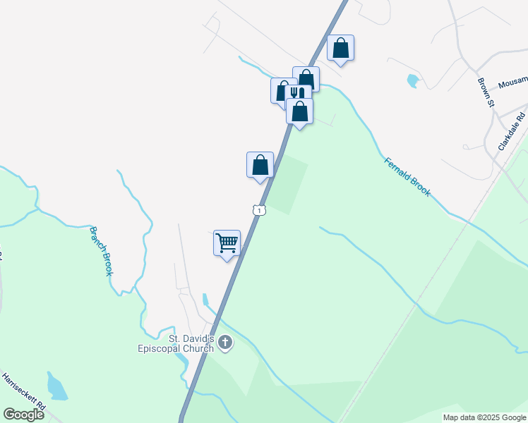 map of restaurants, bars, coffee shops, grocery stores, and more near 114 York Street in Kennebunk