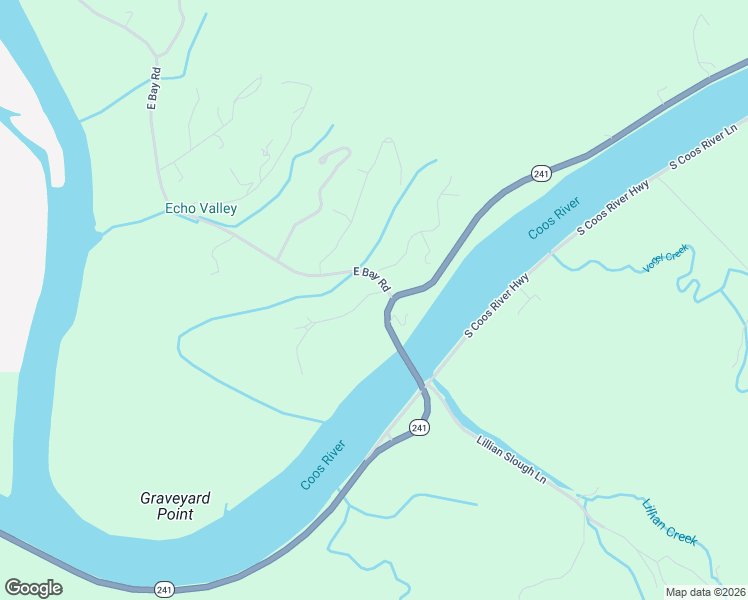 map of restaurants, bars, coffee shops, grocery stores, and more near 63146 East Bay Road in Coos Bay