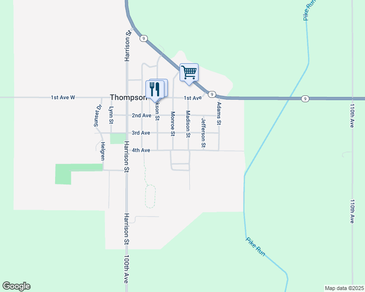 map of restaurants, bars, coffee shops, grocery stores, and more near 401-451 4th Avenue in Thompson