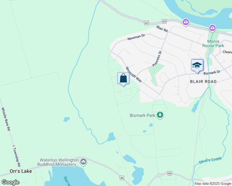 map of restaurants, bars, coffee shops, grocery stores, and more near 288 Bismark Drive in Cambridge