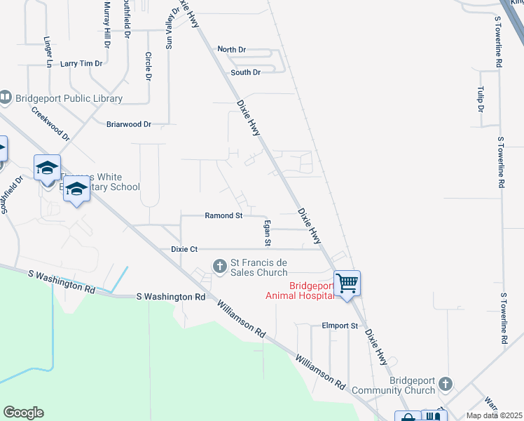 map of restaurants, bars, coffee shops, grocery stores, and more near 3285 Ramond Street in Saginaw