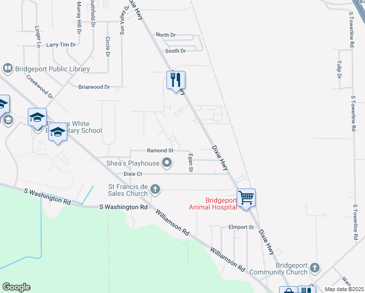 map of restaurants, bars, coffee shops, grocery stores, and more near 3245 Ramond Street in Saginaw