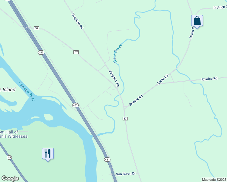 map of restaurants, bars, coffee shops, grocery stores, and more near 5 East Chalone Drive in Fulton