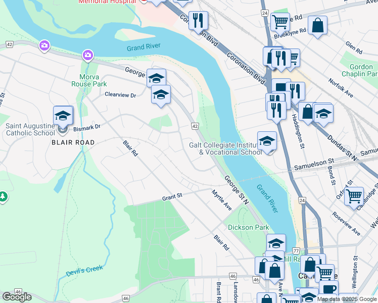 map of restaurants, bars, coffee shops, grocery stores, and more near 48 Saxony Circle in Cambridge