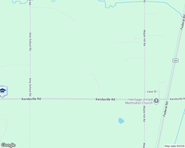 map of restaurants, bars, coffee shops, grocery stores, and more near 20458 Kendaville Road in Pierson