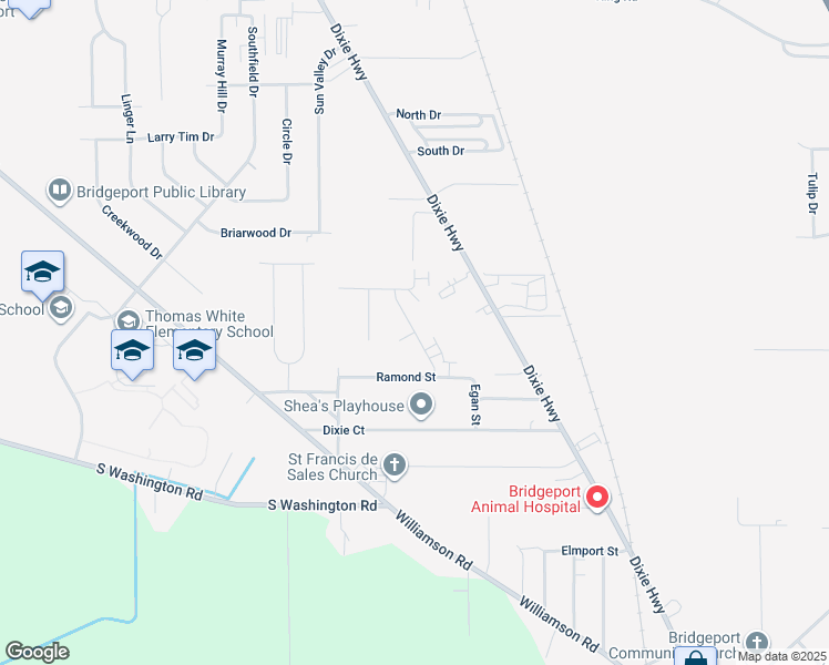 map of restaurants, bars, coffee shops, grocery stores, and more near 3198 Polzin Street in Saginaw