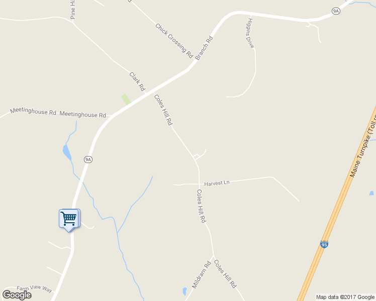 map of restaurants, bars, coffee shops, grocery stores, and more near 1070 Coles Hill Road in Wells