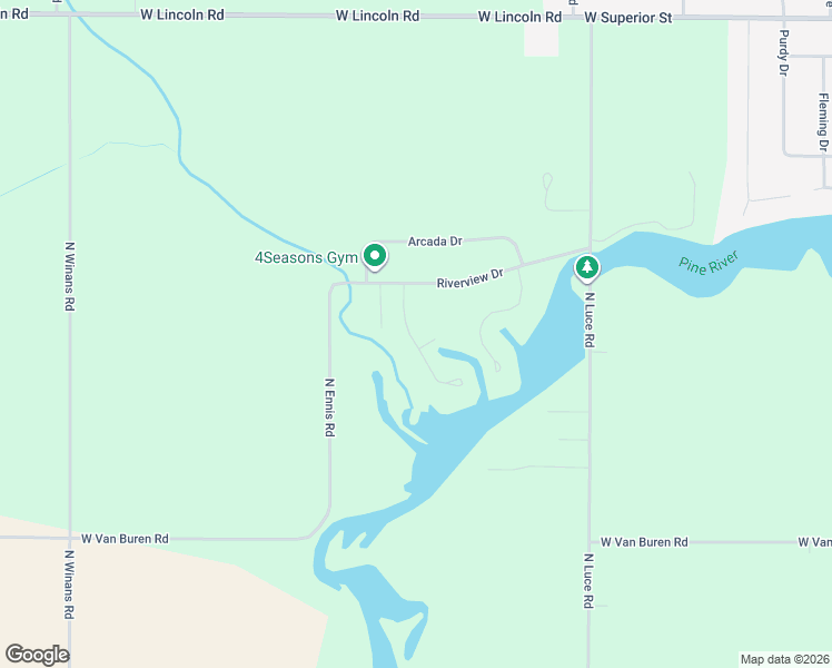 map of restaurants, bars, coffee shops, grocery stores, and more near 5407 Blue Heron Drive in Alma