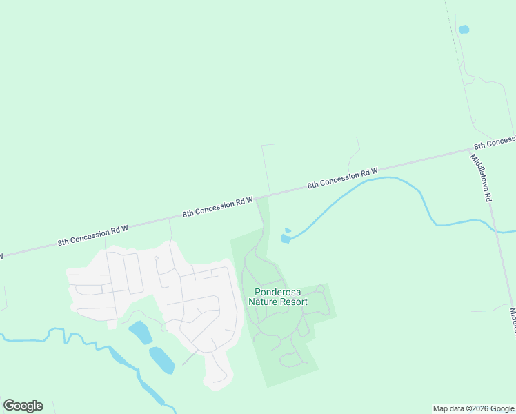 map of restaurants, bars, coffee shops, grocery stores, and more near 1207 Concession 8 West in Hamilton
