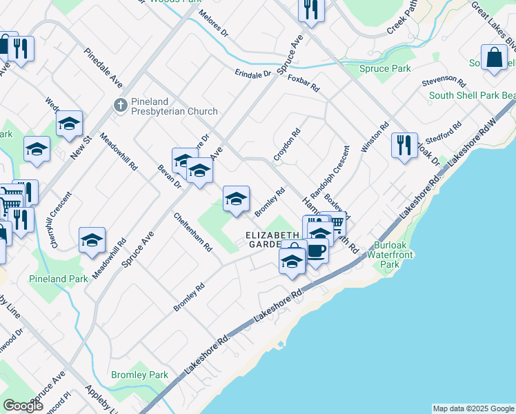 map of restaurants, bars, coffee shops, grocery stores, and more near 212 Thomas Court in Burlington