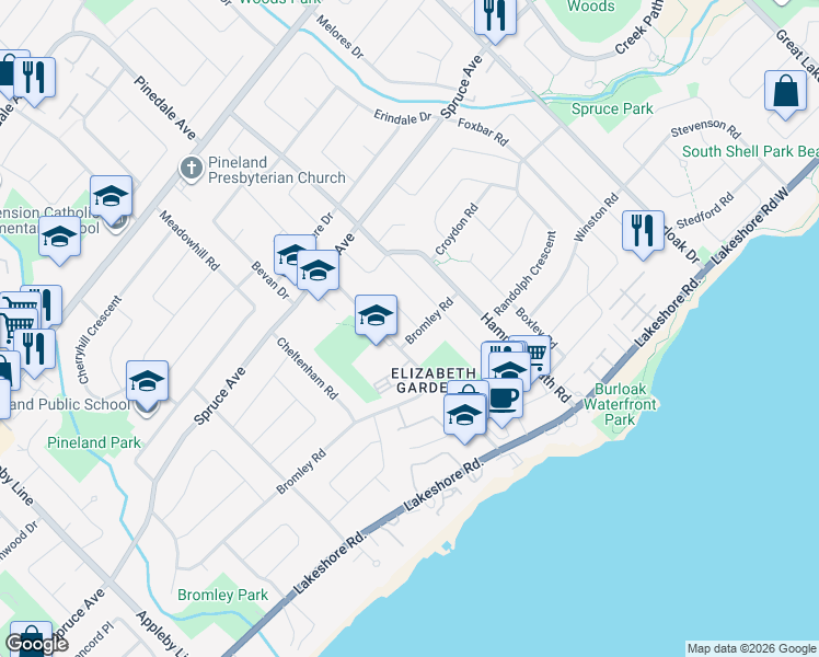map of restaurants, bars, coffee shops, grocery stores, and more near 212 Thomas Court in Burlington