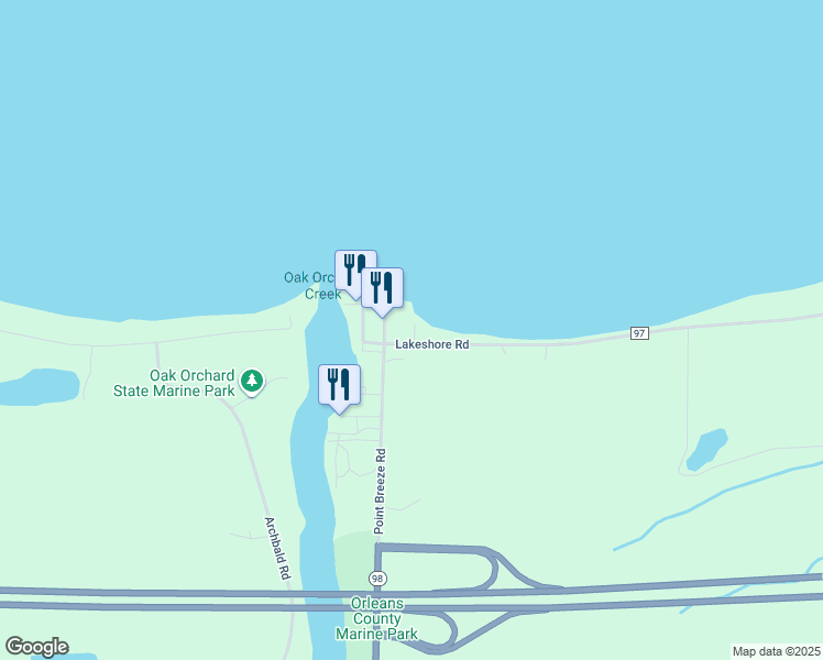 map of restaurants, bars, coffee shops, grocery stores, and more near 14398 Ontario Street in Kent