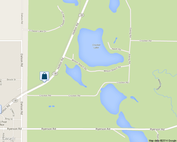 map of restaurants, bars, coffee shops, grocery stores, and more near 3955 Wilson Beach Road in Twin Lake