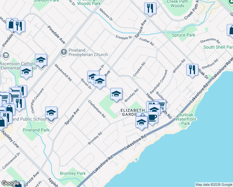 map of restaurants, bars, coffee shops, grocery stores, and more near 247 Kenwood Avenue in Burlington