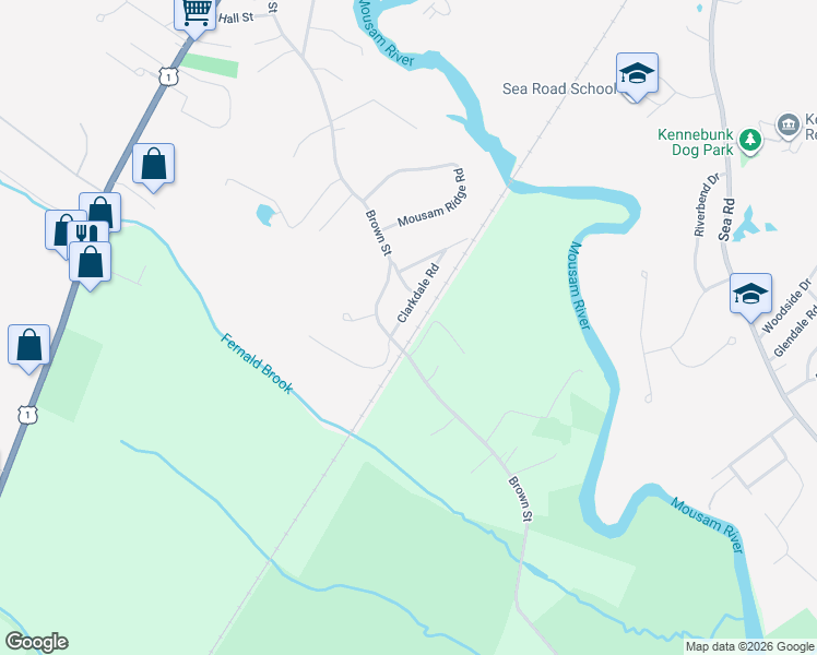 map of restaurants, bars, coffee shops, grocery stores, and more near 4 Clarkdale Road in Kennebunk