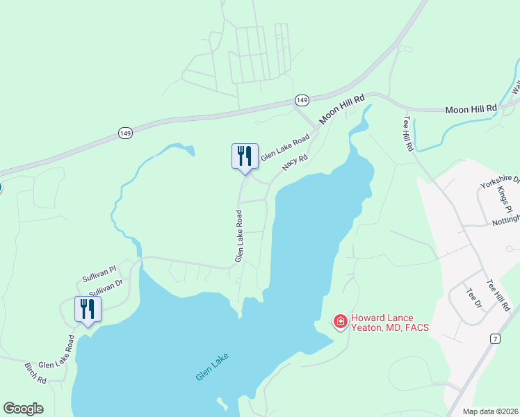 map of restaurants, bars, coffee shops, grocery stores, and more near 39 Louise Lane in Lake George