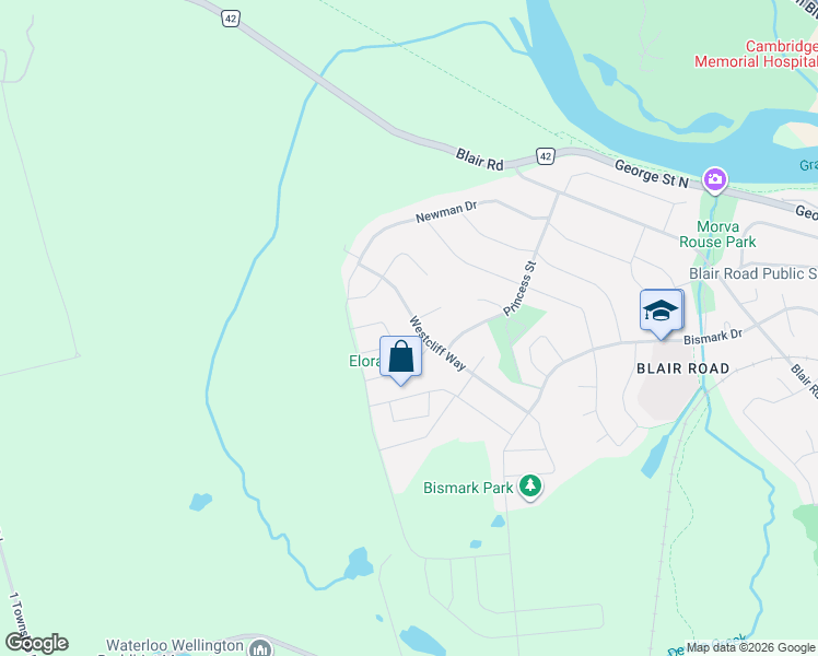 map of restaurants, bars, coffee shops, grocery stores, and more near 107 Westcliff Way in Cambridge