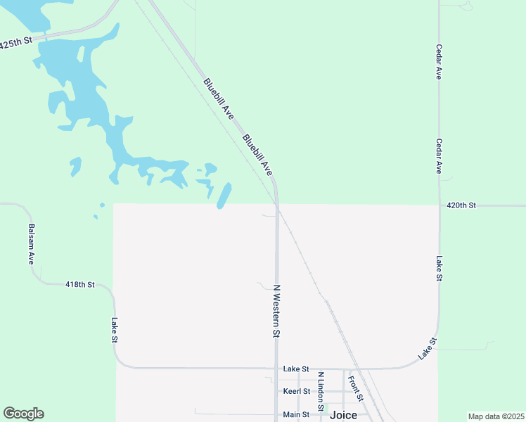 map of restaurants, bars, coffee shops, grocery stores, and more near 701 North Western Street in Joice