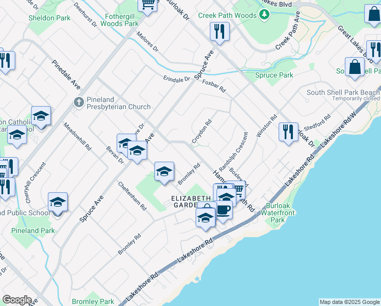map of restaurants, bars, coffee shops, grocery stores, and more near 224 Hampton Heath Road in Burlington