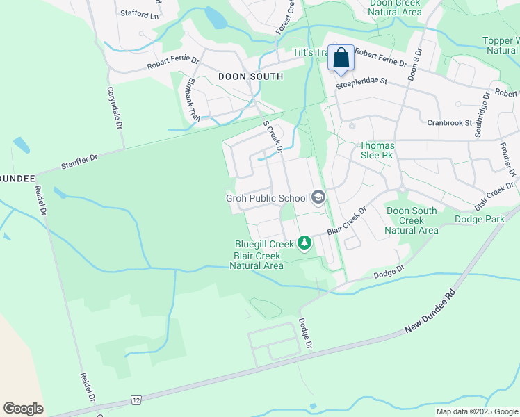 map of restaurants, bars, coffee shops, grocery stores, and more near 340 Sedgewood Street in Kitchener