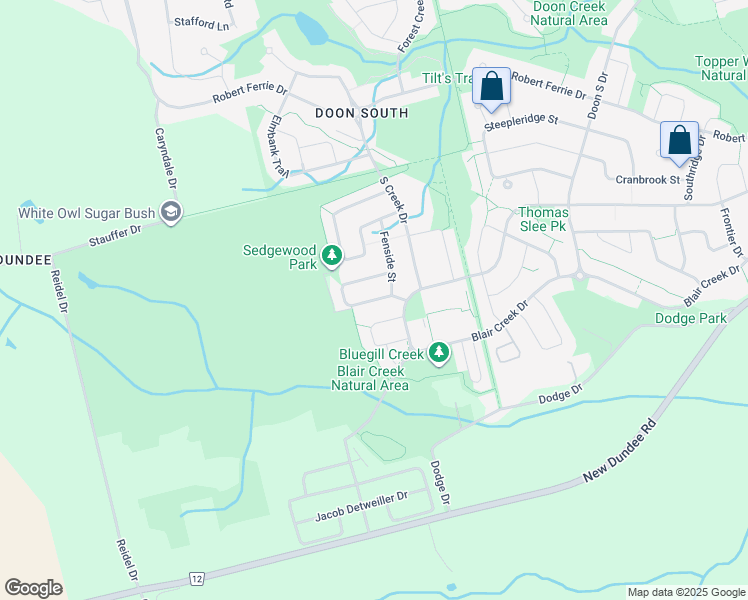map of restaurants, bars, coffee shops, grocery stores, and more near 328 Sedgewood Street in Kitchener