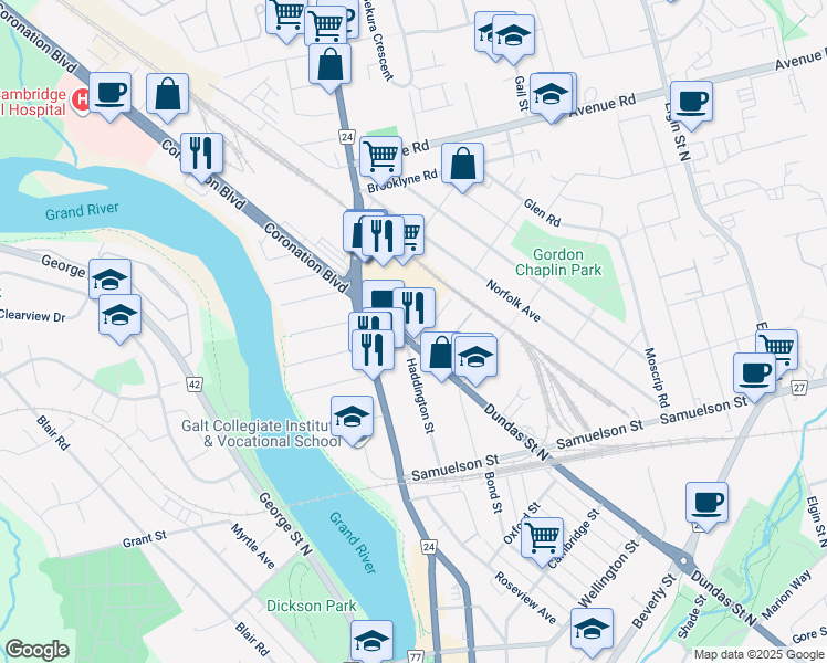 map of restaurants, bars, coffee shops, grocery stores, and more near 6 Jarvis Street in Cambridge