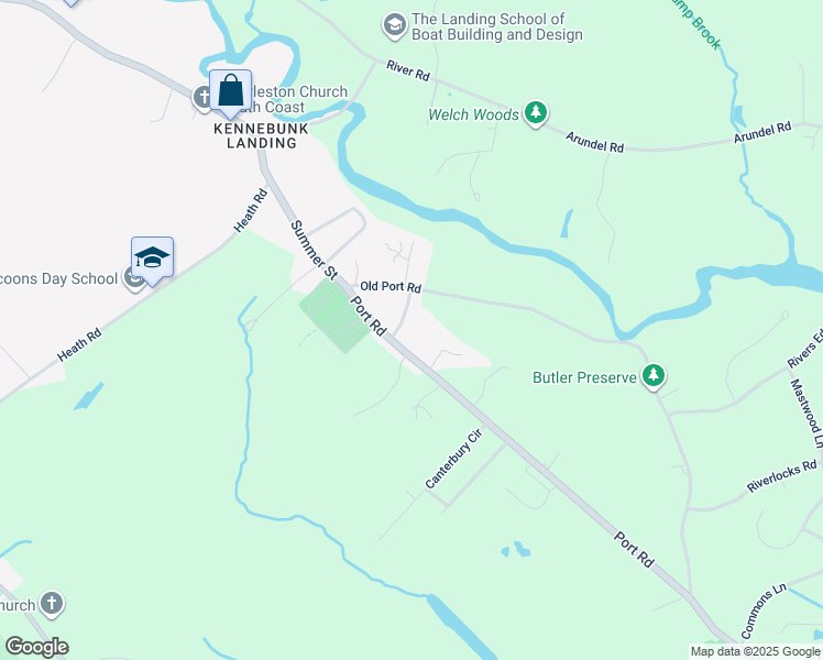 map of restaurants, bars, coffee shops, grocery stores, and more near 1 Devonshire Lane in Kennebunk