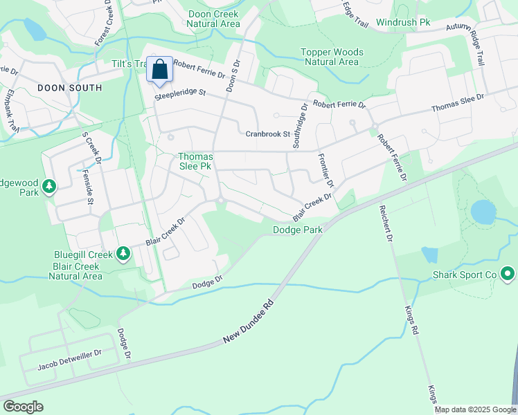 map of restaurants, bars, coffee shops, grocery stores, and more near 474 Blair Creek Drive in Kitchener