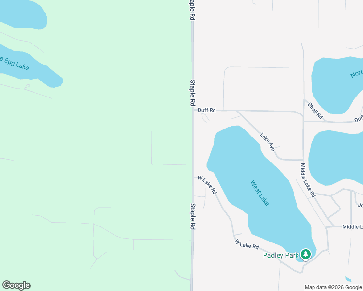 map of restaurants, bars, coffee shops, grocery stores, and more near 6493 Staple Road in Twin Lake