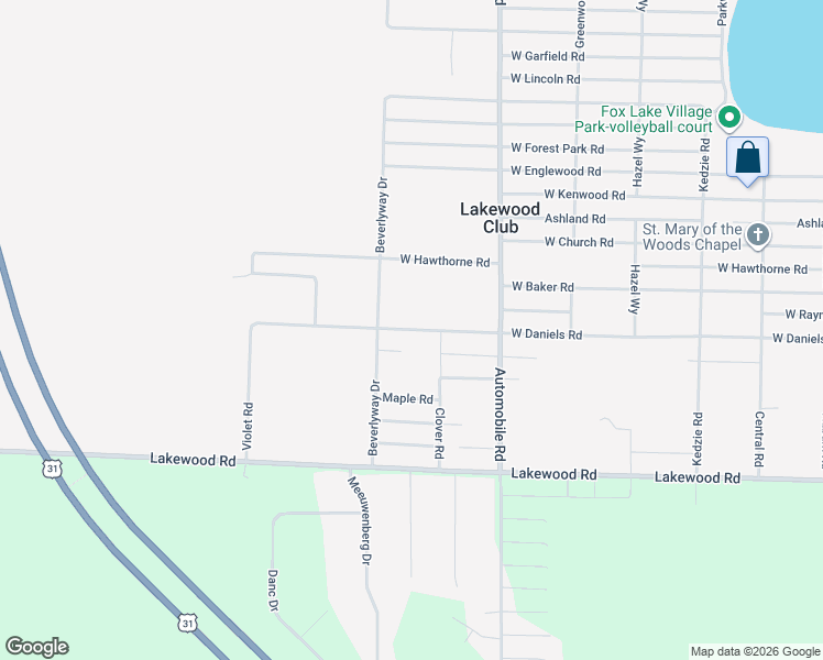map of restaurants, bars, coffee shops, grocery stores, and more near 745 West Daniels Road in Twin Lake