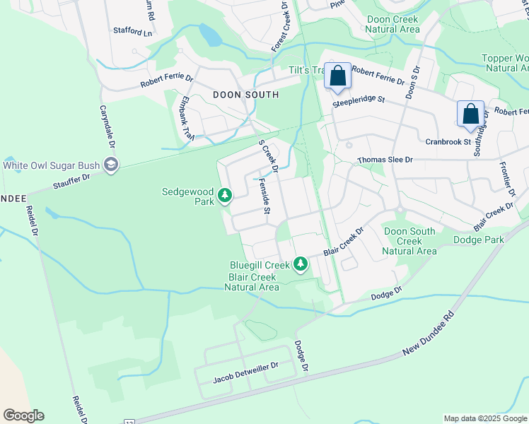 map of restaurants, bars, coffee shops, grocery stores, and more near in Kitchener