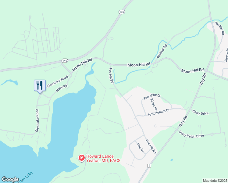 map of restaurants, bars, coffee shops, grocery stores, and more near 111 Tee Hill Road in Queensbury