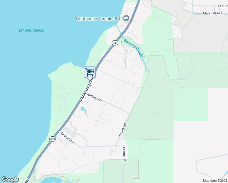 map of restaurants, bars, coffee shops, grocery stores, and more near 91461 Kellogg Lane in Coos Bay