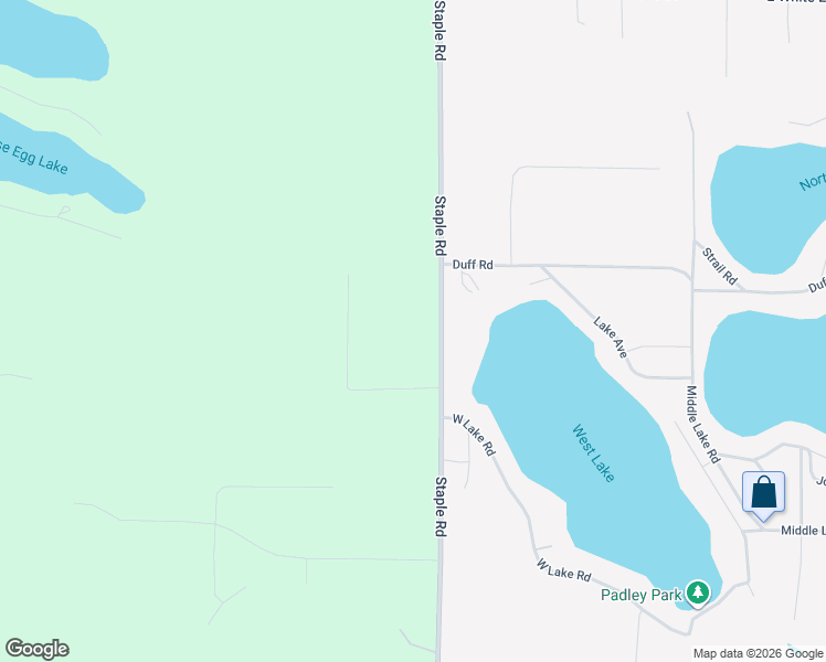 map of restaurants, bars, coffee shops, grocery stores, and more near 6493 Staple Road in Twin Lake