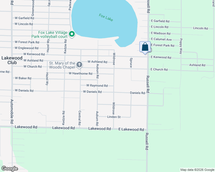 map of restaurants, bars, coffee shops, grocery stores, and more near 37 West Raymond Road in Twin Lake