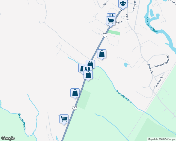 map of restaurants, bars, coffee shops, grocery stores, and more near 114 York Street in Kennebunk